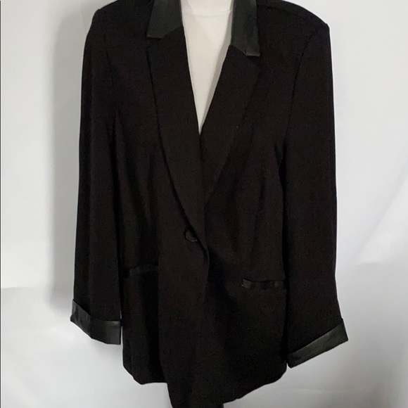 Vintage Susan Graver Classic Black blazer jacket 16 XL 1X oversized - Picture 2 of 11